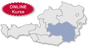 Österreichkarte Kurssuche mit farblicher Hervorhebung des ausgewählten Bundeslandes